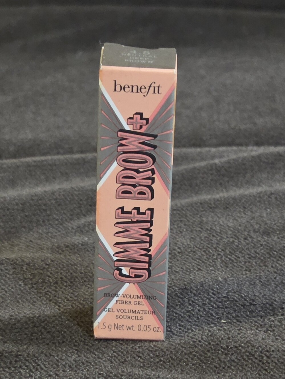 Benefit Gimme Brow + Fiber Gel 4.5 Neutral Deep Brown Mini 1.5g NIB
